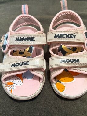 Disney Pink Minnie & Mickey Velcro Sandals